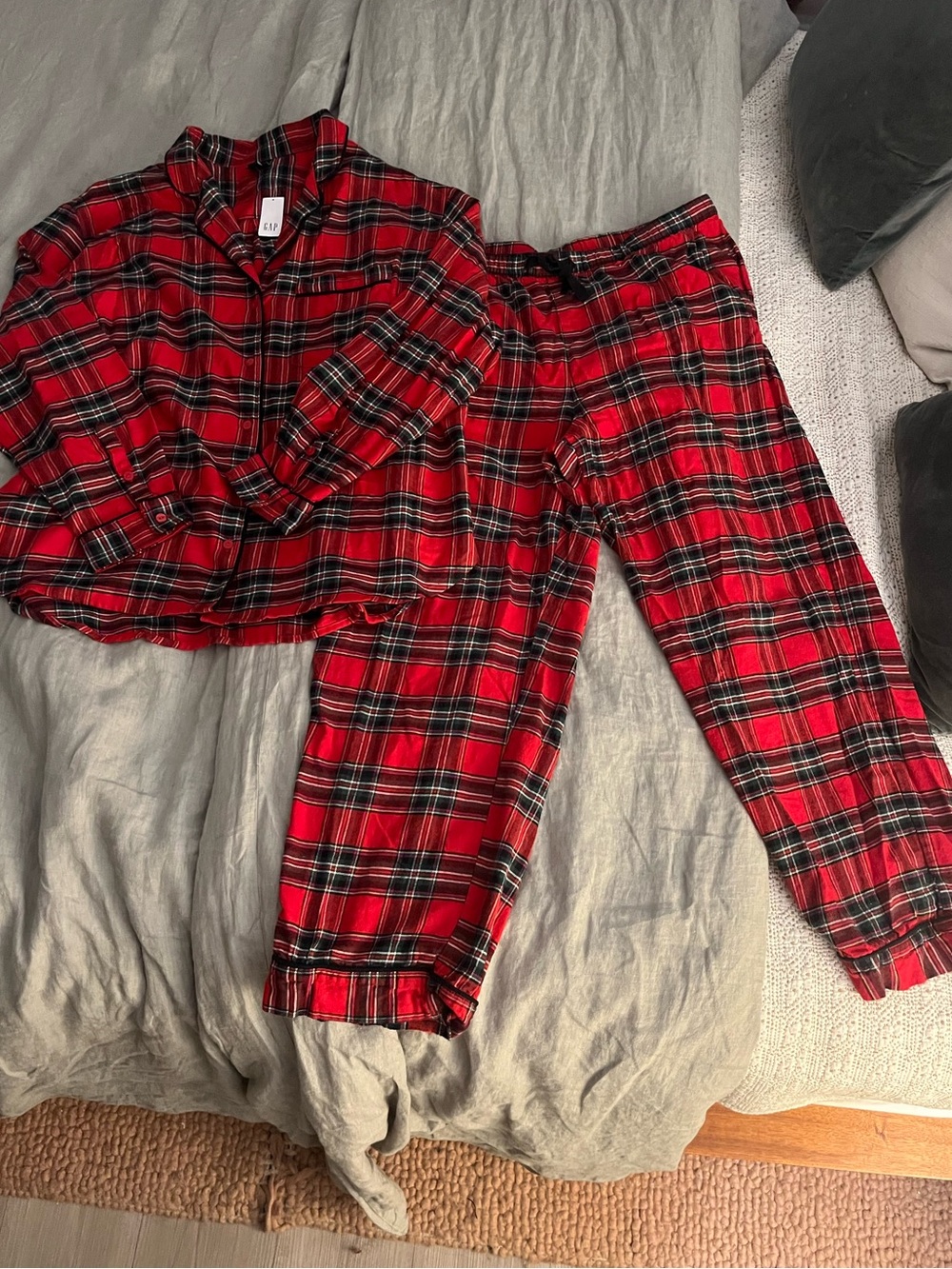 NWT! GAP Red Plaid Flannel Pajama PJ Set